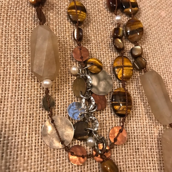 ❤️ Silpada Tiger Eye and Knotted Silk Necklace - Picture 3 of 3